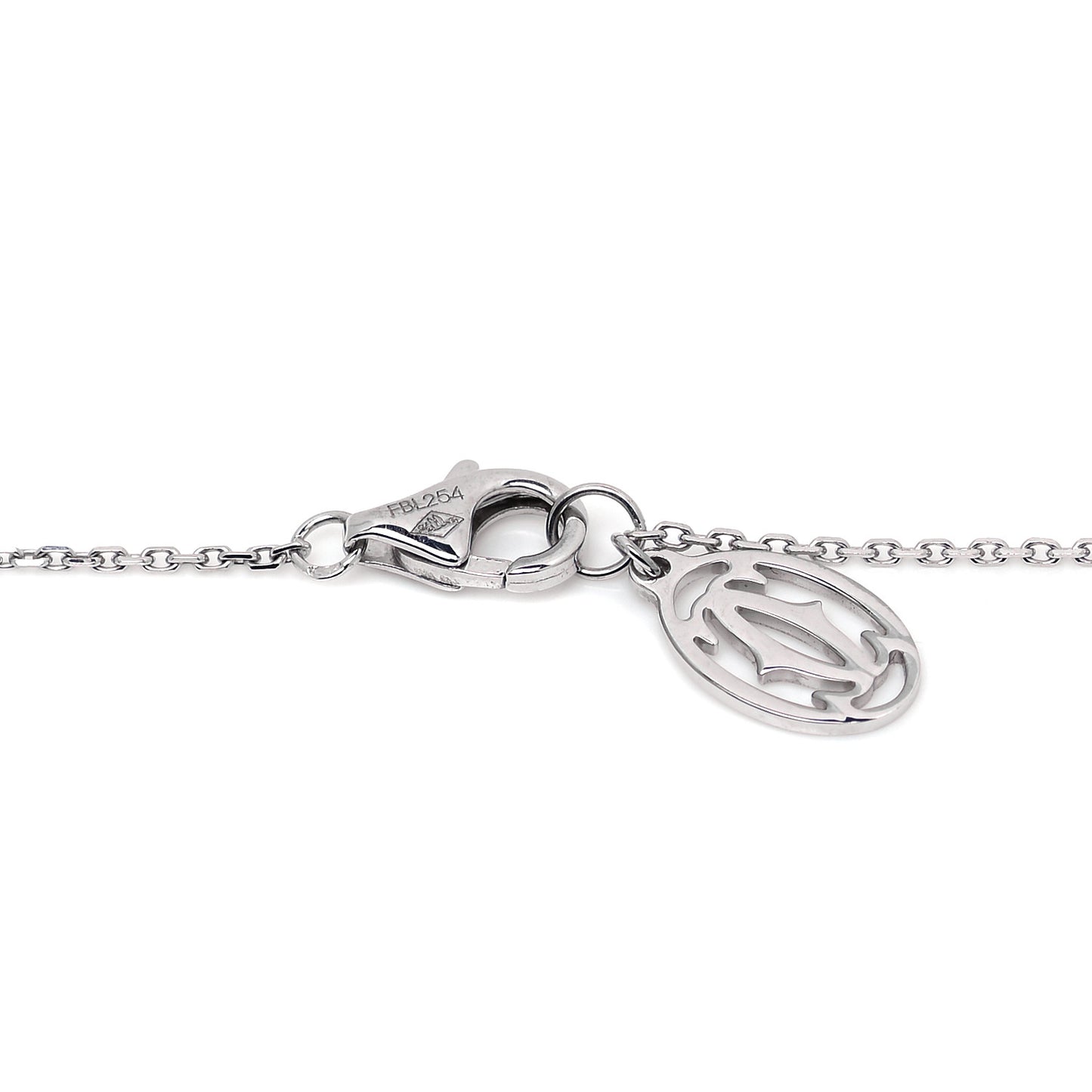 18K White Gold Diamond Symbols Cross Pendant Necklace