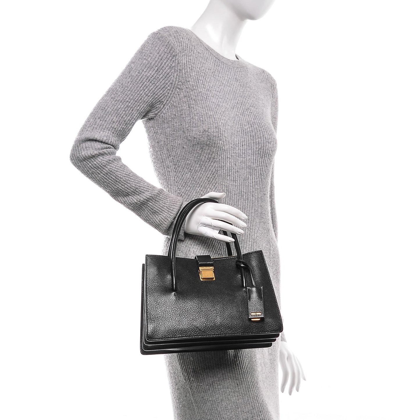 Goatskin Madras Tote Nero Black
