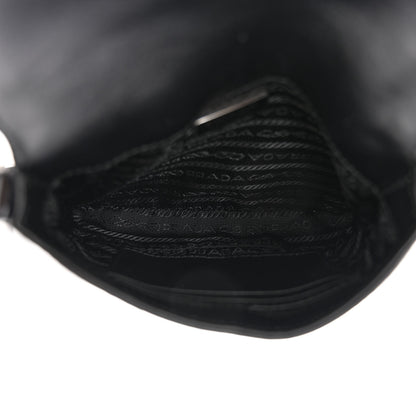 Prada Spazzolato Mini Cleo Flap Adjustable Strap Shoulder Bag Black 5 of 9