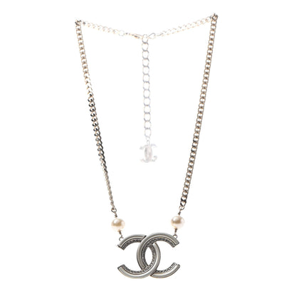Chanel Crystal Pearl CC Necklace Gold 2 of 4