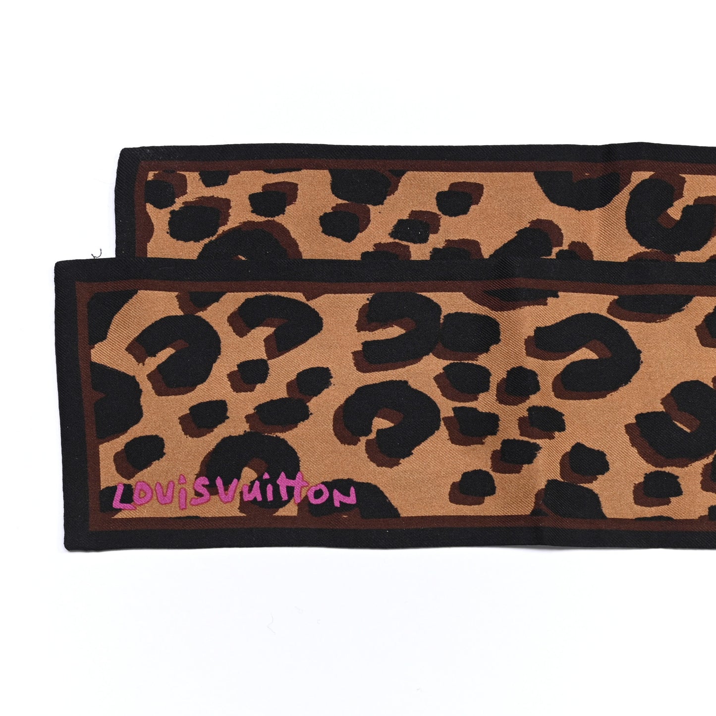 Silk Leopard Bandeau Scarf Marron