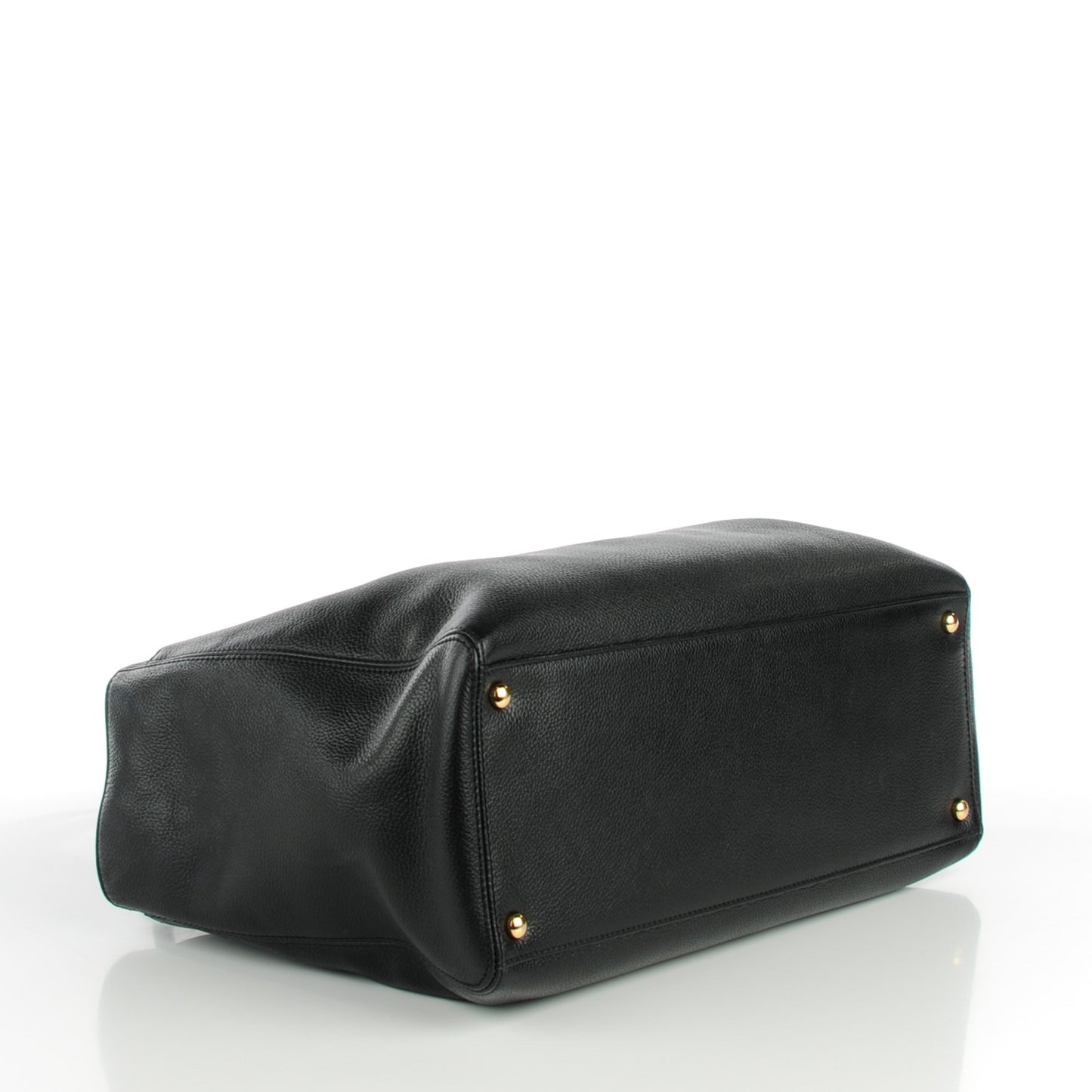 Calfskin Cerf Executive Shopper Tote Black