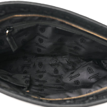 Gucci Guccissima Medium Flat Messenger Bag Black 6 of 10