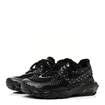 Valentino Garavani Calfskin Studded Womens Bounce Sneakers 36.5 Black 3 of 10