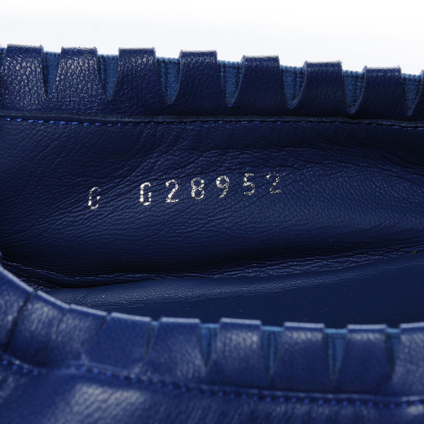 Leather Cap Toe Ballet Flats 40 Royal Blue