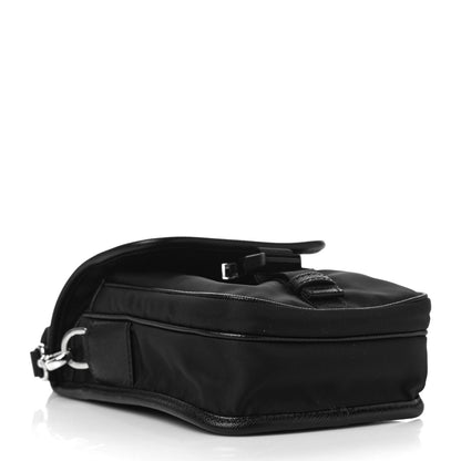 Prada Re-Nylon Saffiano Mini Pocket Single Snap Buckle Messenger Bag Black 4 of 11