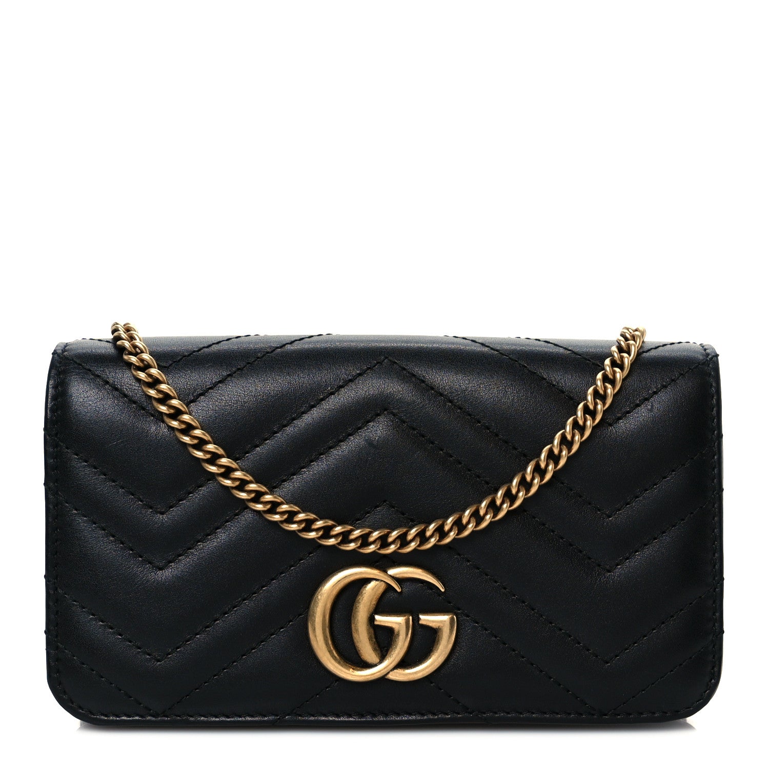 Gucci Calfskin Matelasse GG Marmont Mini Bag Black 2 of 17