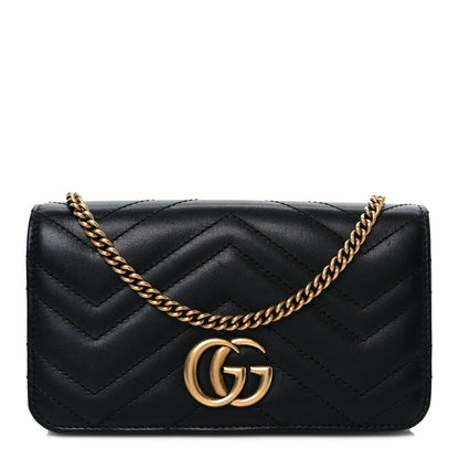 Gucci Calfskin Matelasse GG Marmont Mini Bag Black 2 of 17