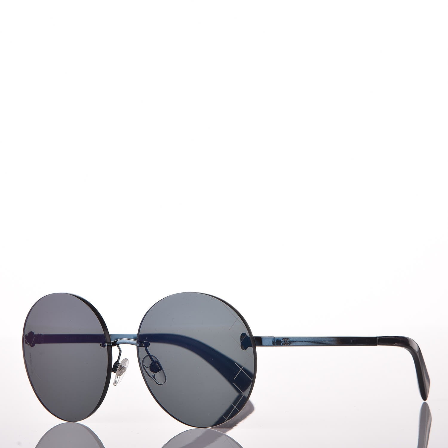 Chanel Mirrored Round Sunglasses 4216 Blue 1 of 8
