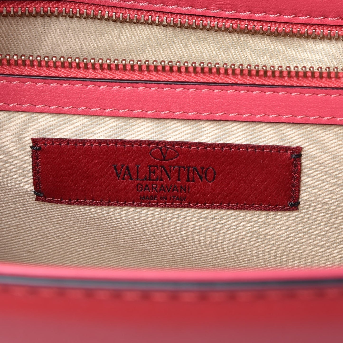 Vitello Medium Glam Lock Rockstud Flap Deep Rose Scarlet Grey Green
