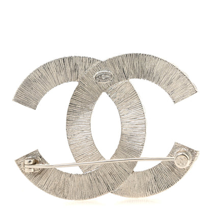 Chanel Baguette Crystal CC Brooch Silver 3 of 4