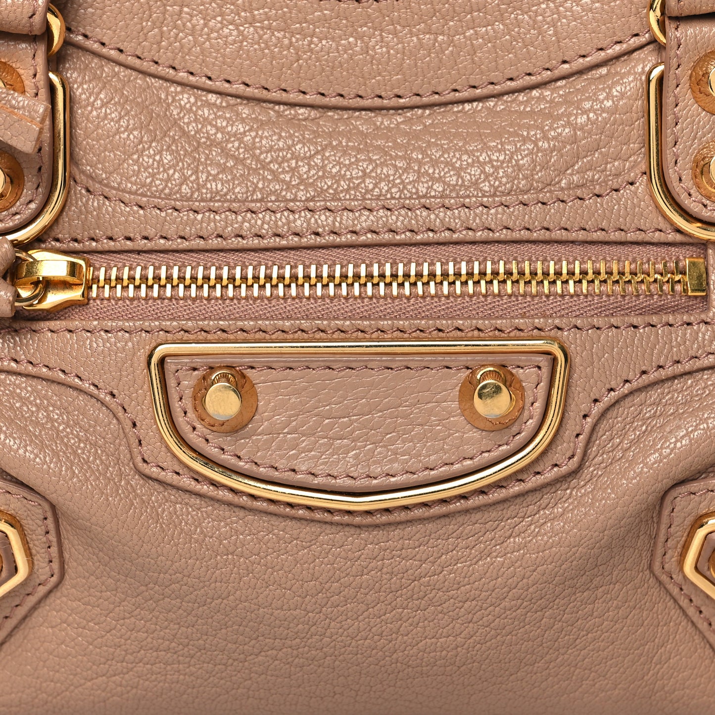 Chevre Gold Metallic Edge Hardware Mini City Rose Des Sables