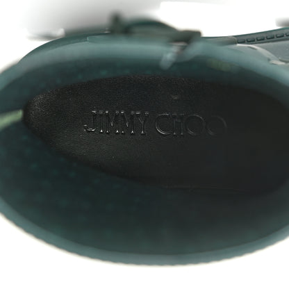Jimmy Choo Rubber Yael Flat Rain Boots 35 Dark Green 6 of 8