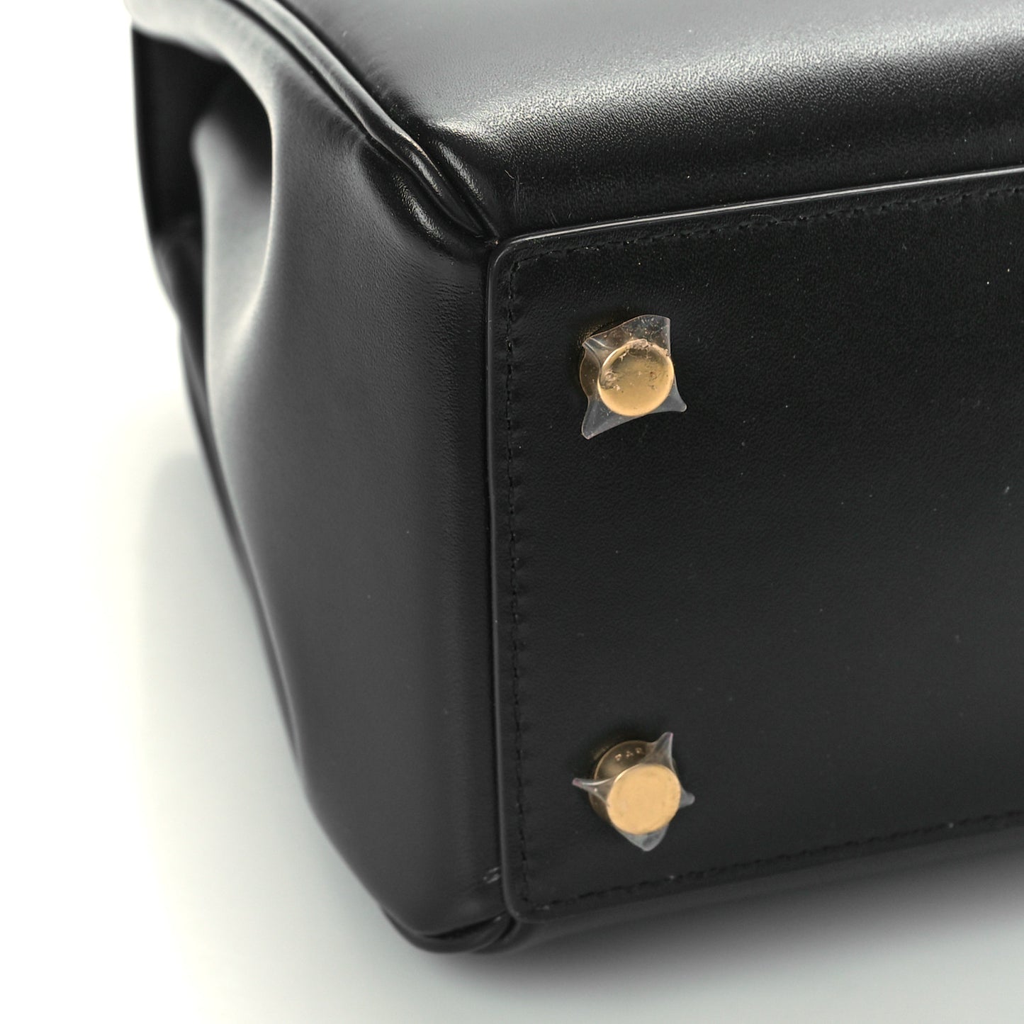 Satinated Calfskin Small 16 Top Handle Bag Black