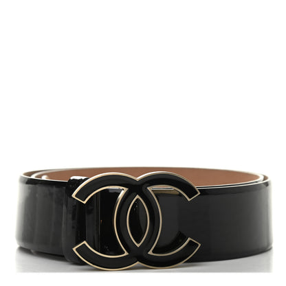 Chanel Patent Calfskin CC Wide Belt 90 36 Black 1 of 9