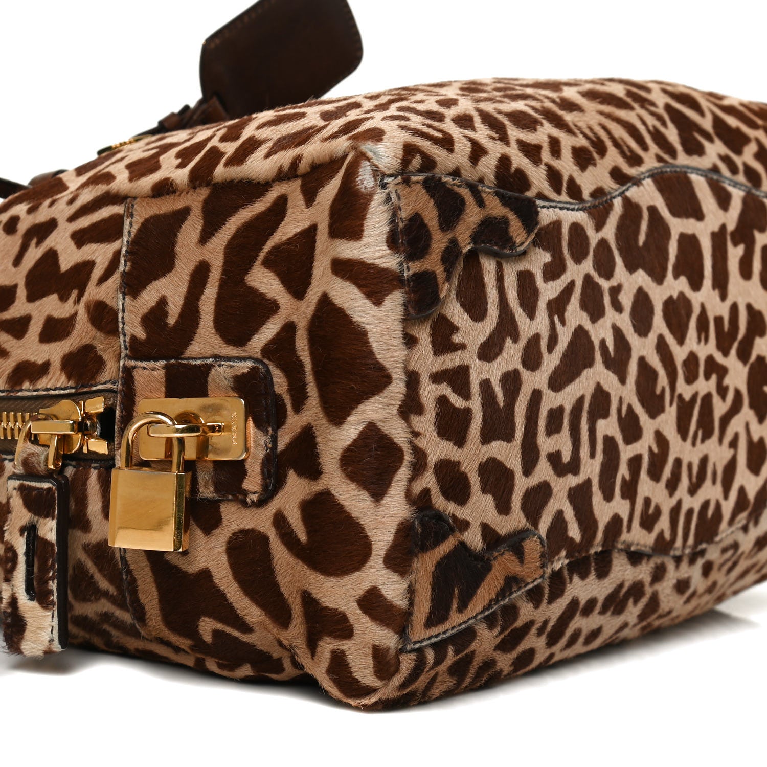 Prada Calf Hair Giraffe Print Tote Sabbia Moro 4 of 15