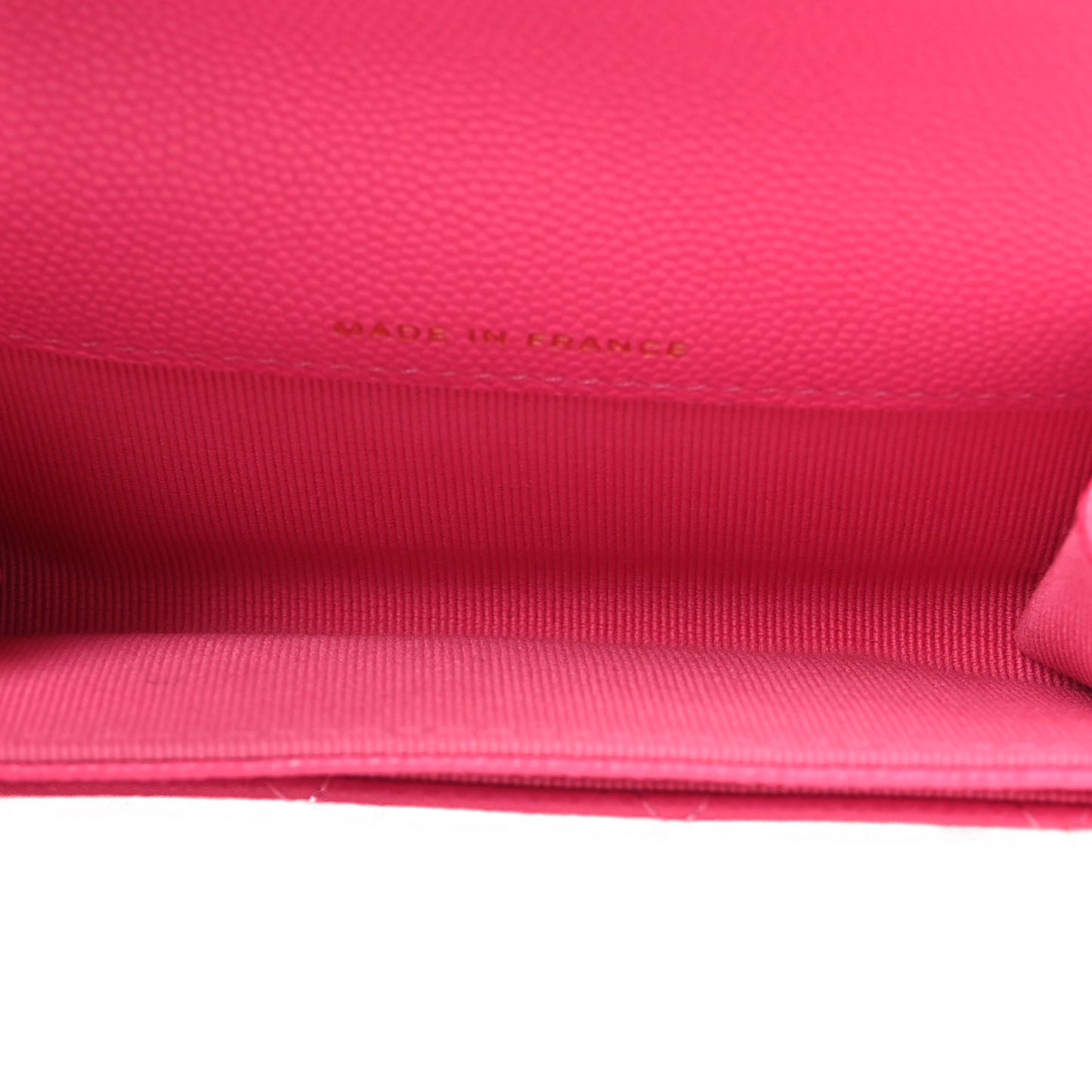 Caviar Quilted Flap Card Holder Wallet Pink