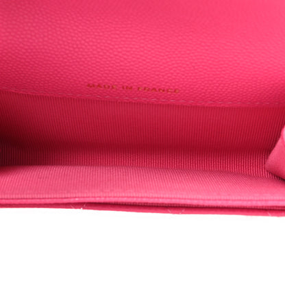 Chanel Caviar Quilted Flap Card Holder Wallet Pink 5 of 10