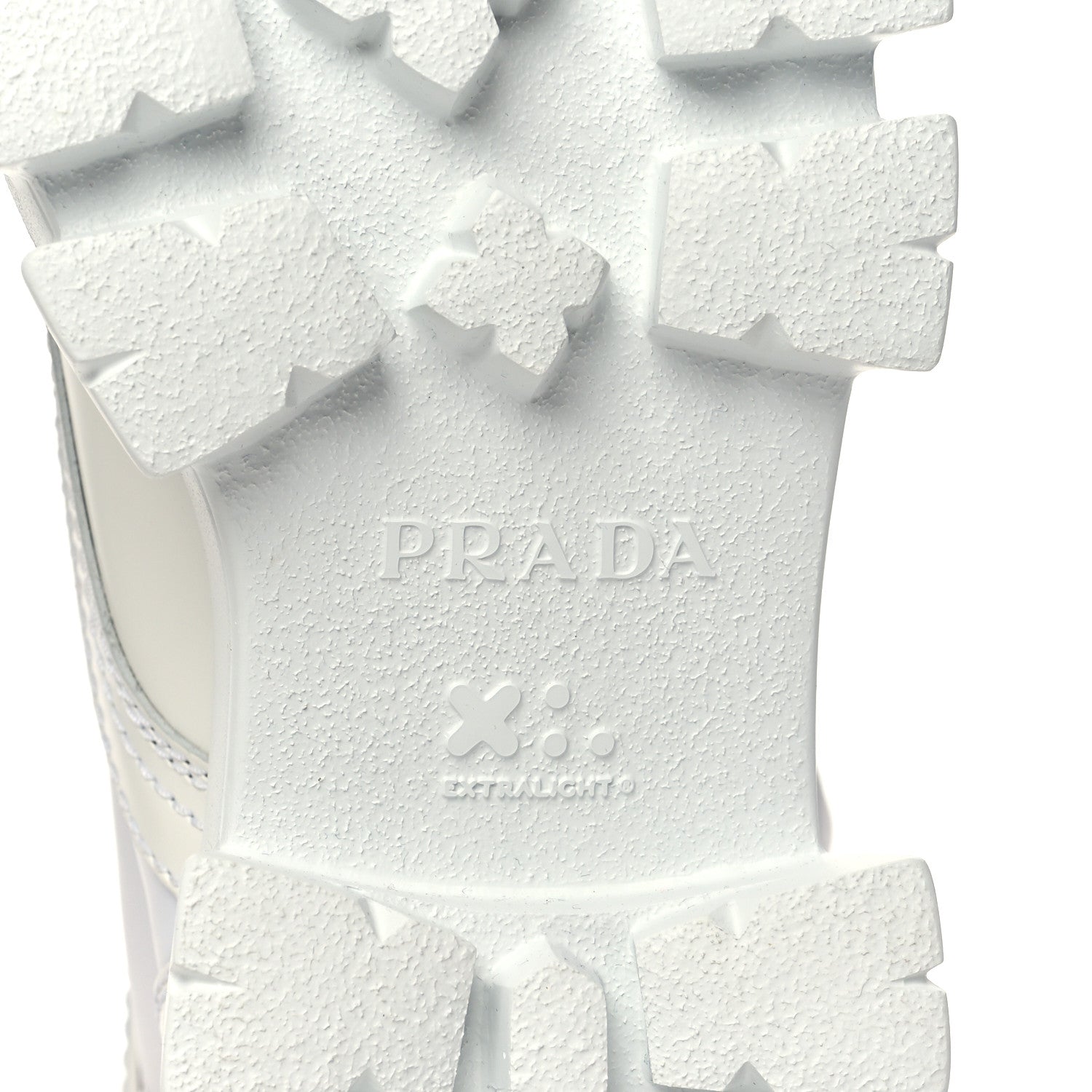 Prada Spazzolato Rois Re-Nylon Metal Triangle Logo Mens Monolith Pouch Pocket 60mm Combat Boots 6 White 6 of 9