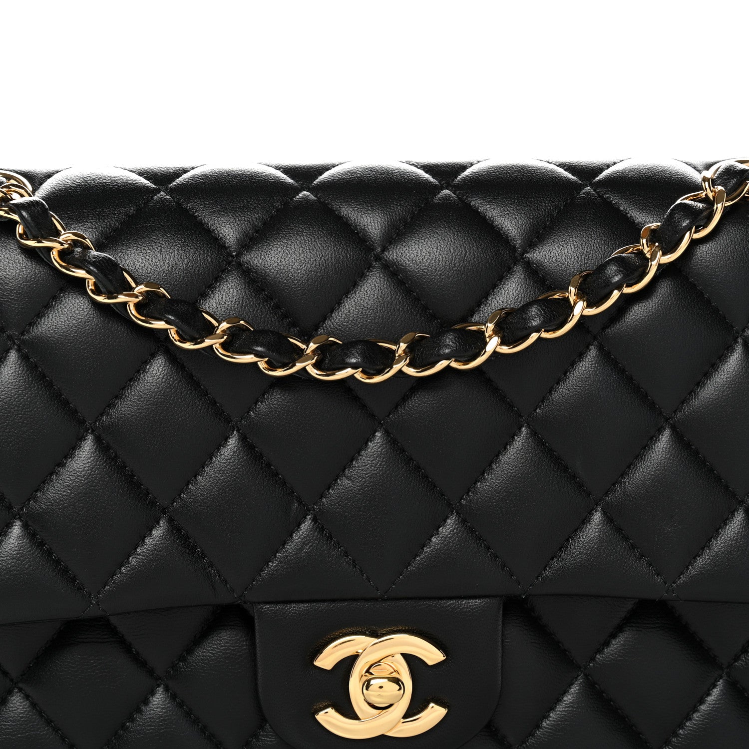 Chanel Lambskin Quilted Medium Double Flap Black 8 of 13