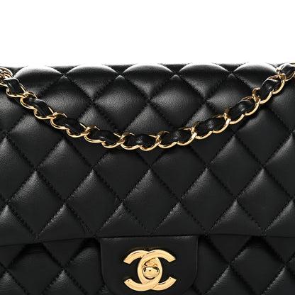 Chanel Lambskin Quilted Medium Double Flap Black 8 of 13