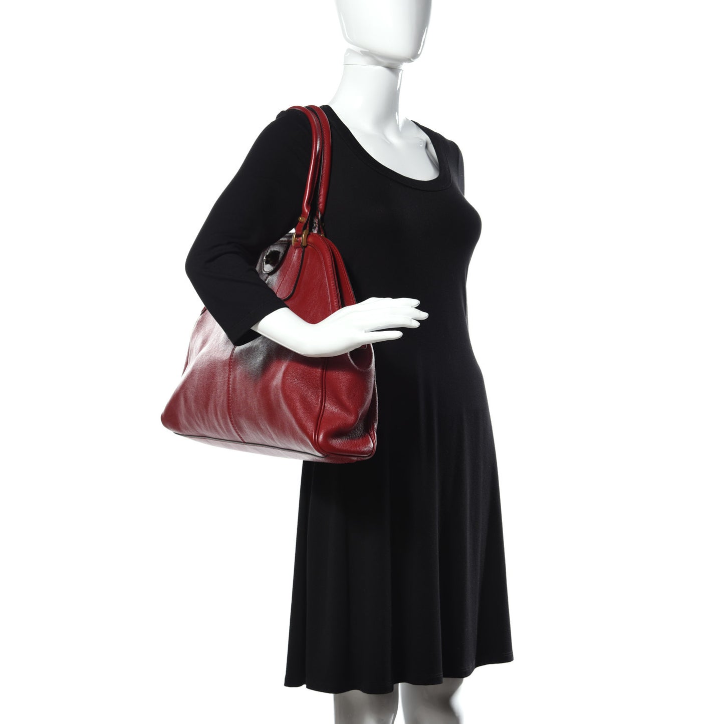 Calfskin Large Re(Belle) Top Handle Bag Red
