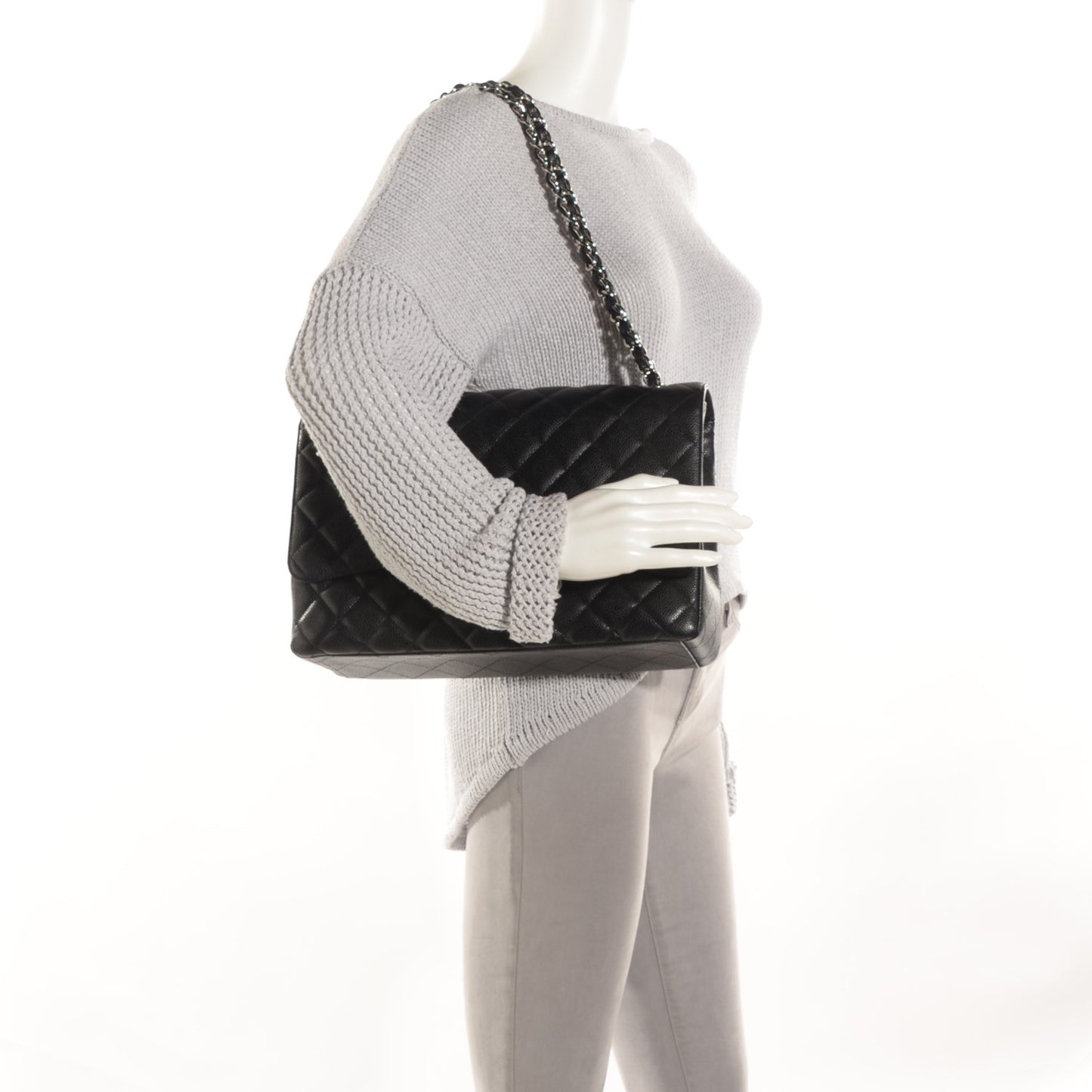 Caviar Quilted Maxi Single Flap Black
