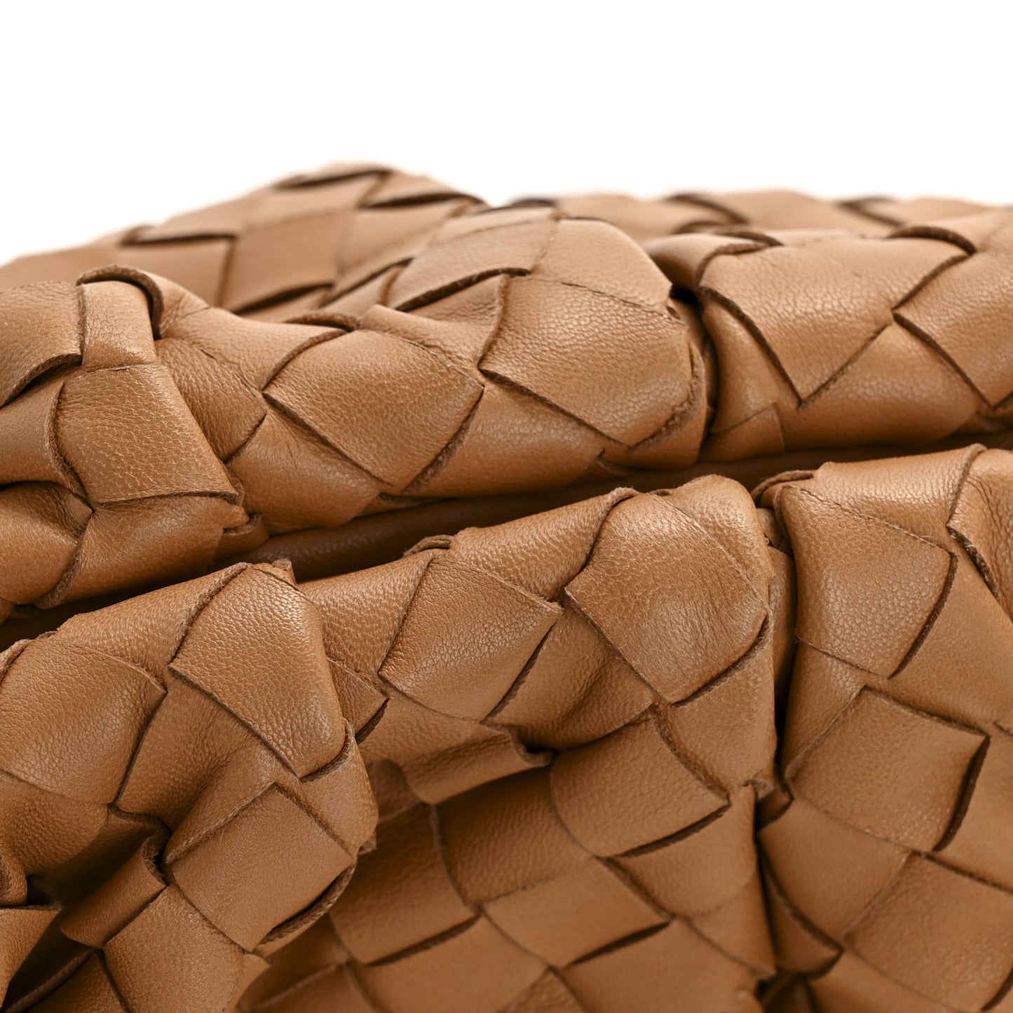 Nappa Maxi Intrecciato The Pouch Oversized Clutch Caramel