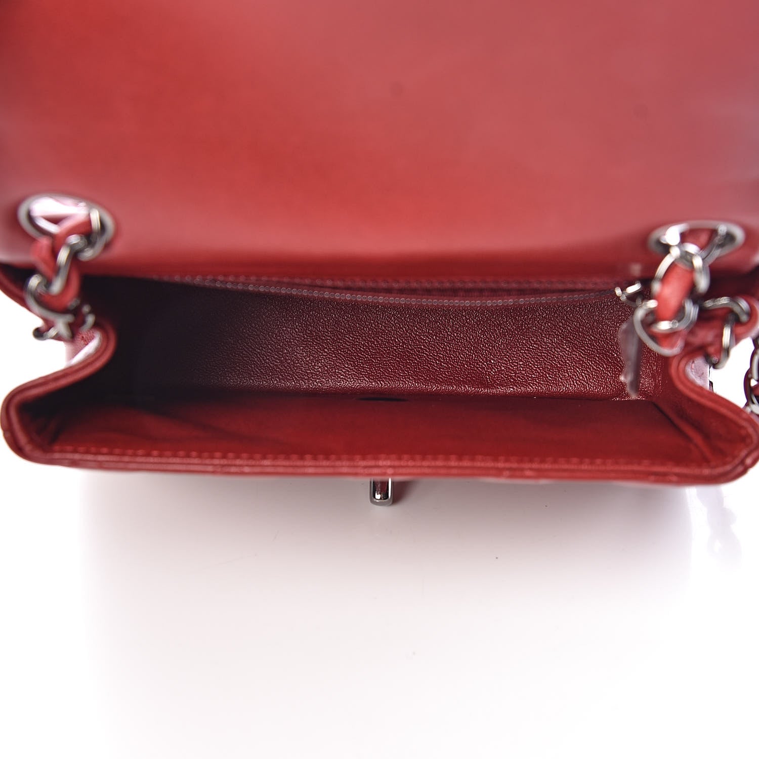 Chanel Lambskin Quilted Mini Square Flap Dark Red 5 of 11