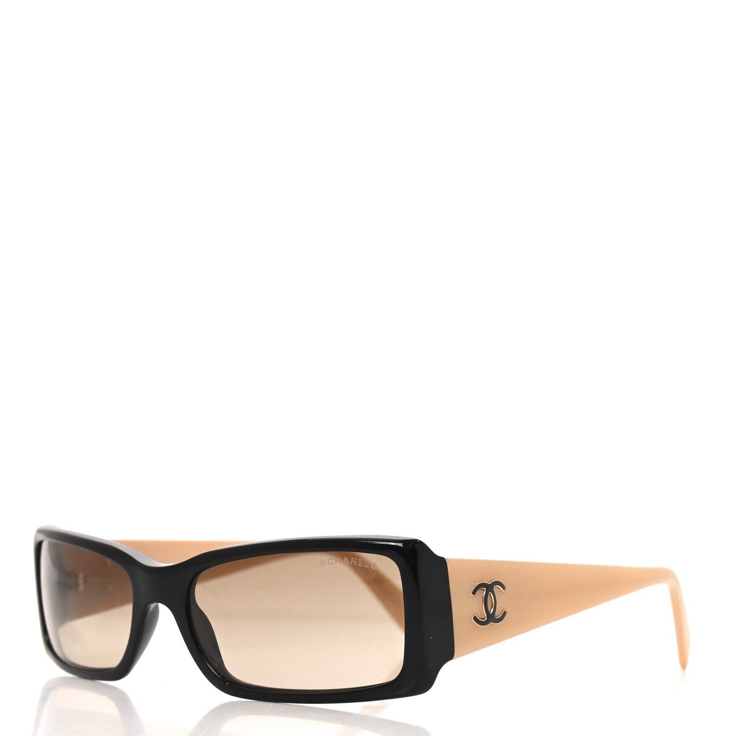 Acetate Rectangle Sunglasses 5078 Black Beige
