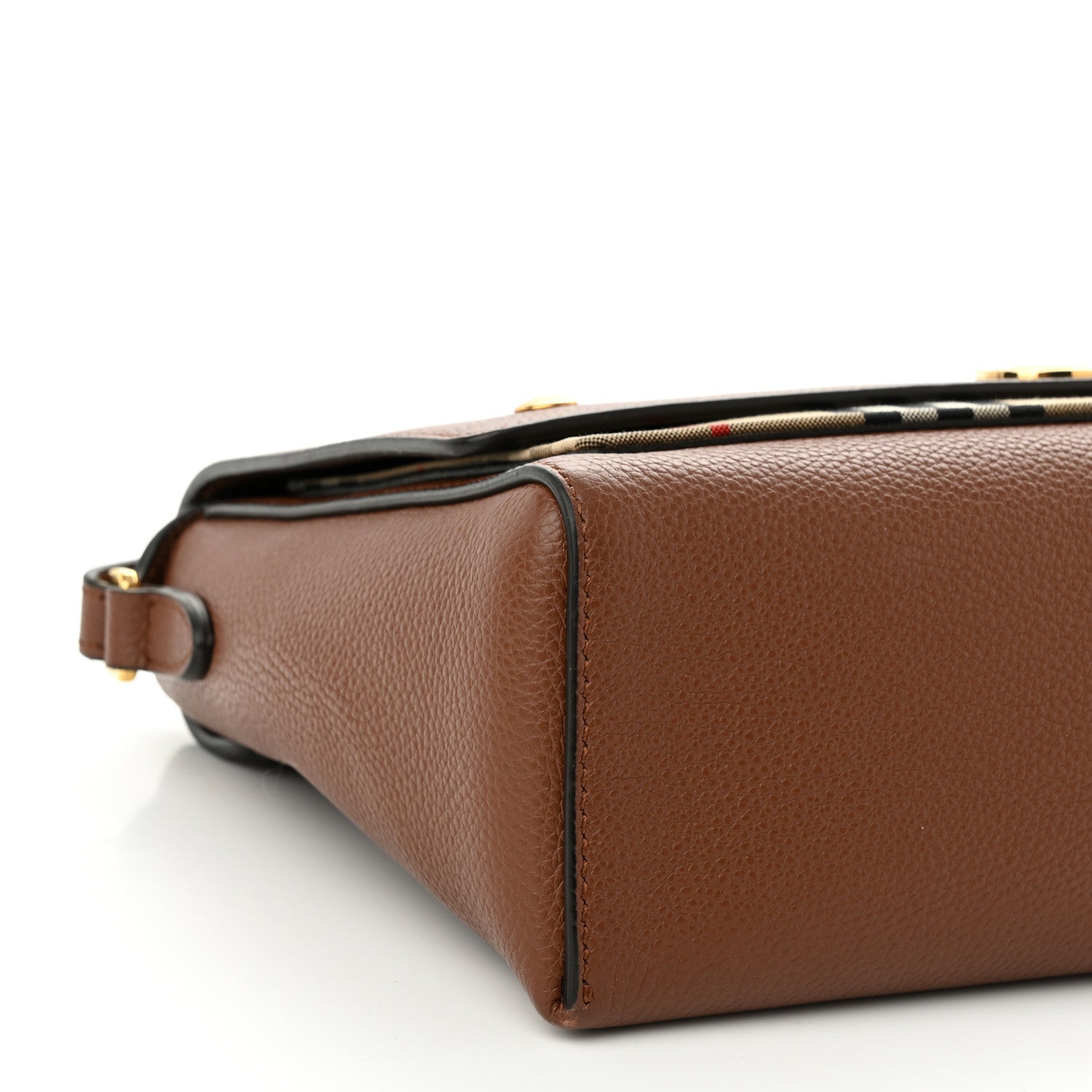 Burberry Calfskin Vintage Check Note Crossbody Bag Tan 8 of 10