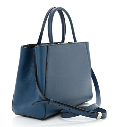 Fendi Vitello Elite Petite 2Jours Tote Blue Cobalto 3 of 9