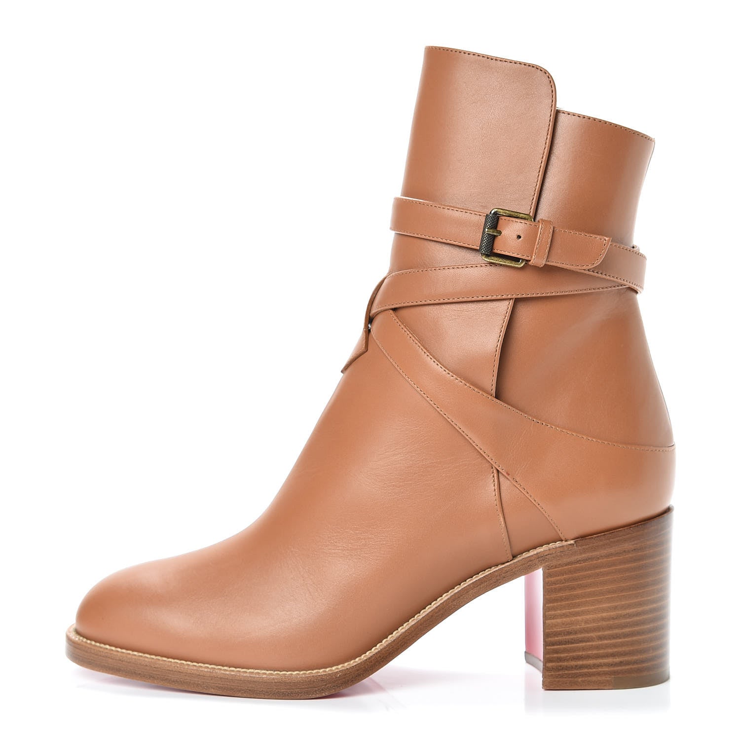 Christian Louboutin Calfskin Karistrap 70 Ankle Boots 40 Cuoio 1 of 10