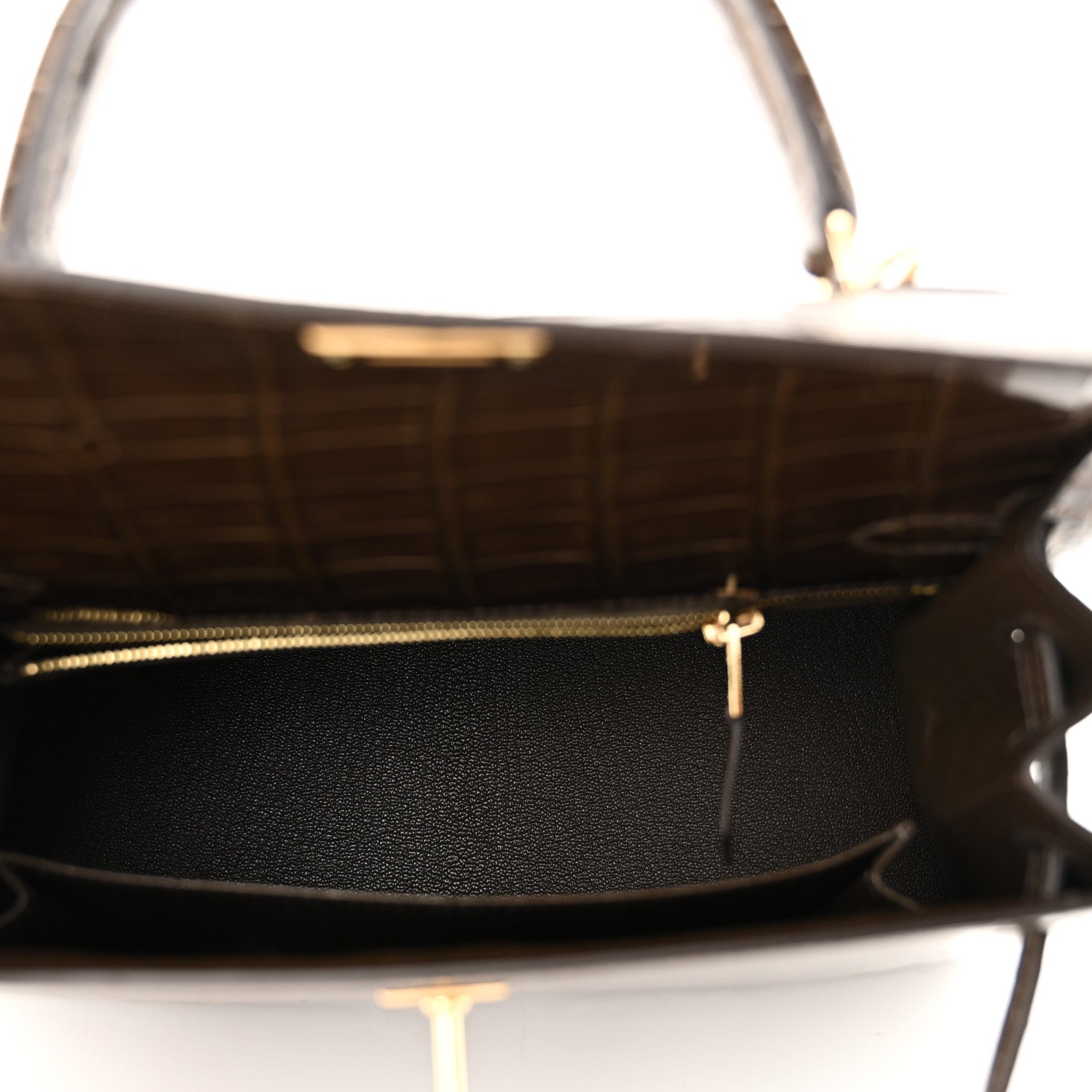 Hermes Shiny Alligator Kelly Sellier 25 Gris Elephant 5 of 11