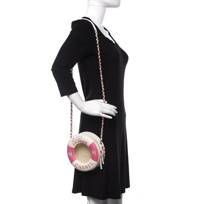 Chanel Lambskin Coco Lifesaver Round Bag Pink White 2 of 8