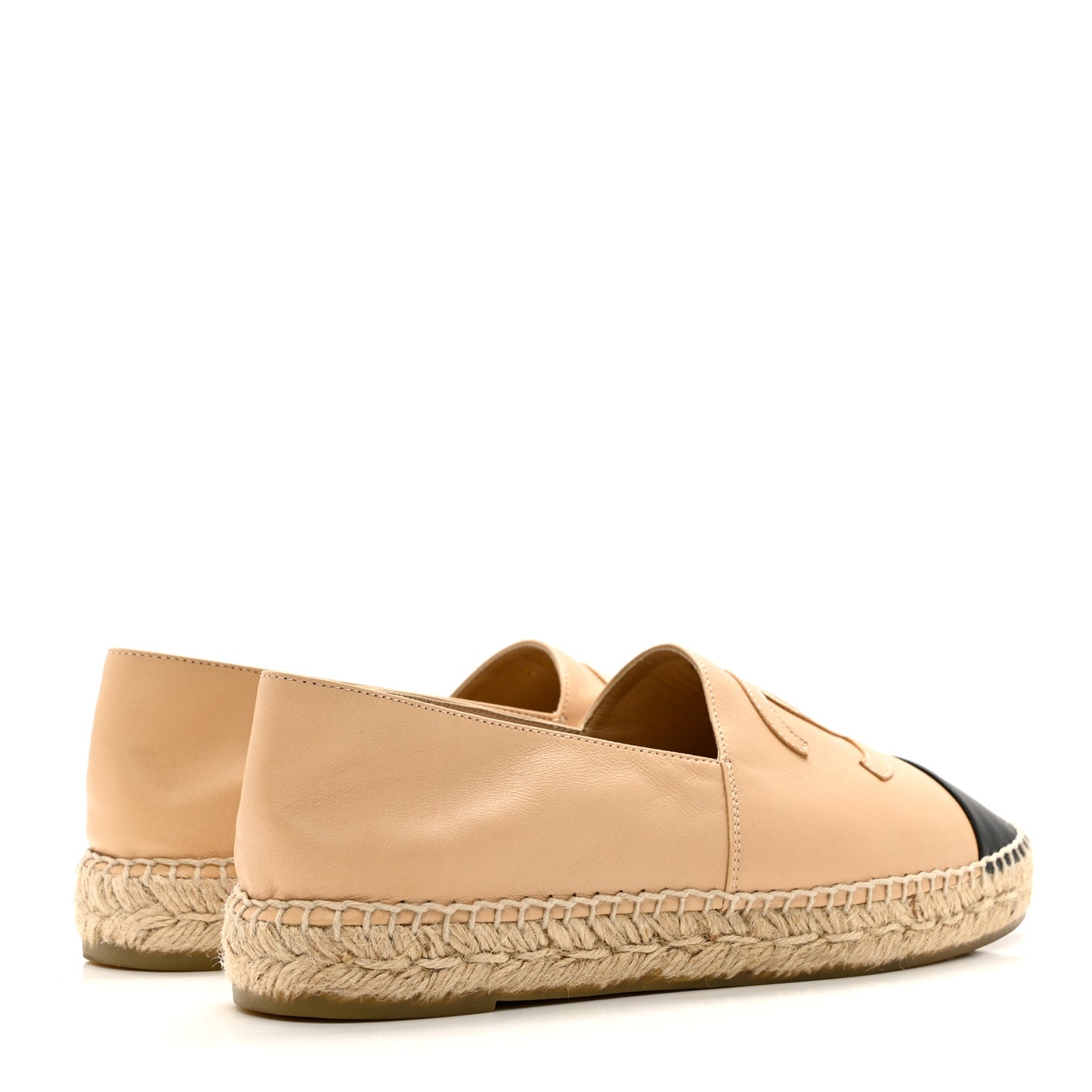 Lambskin CC Espadrilles 41 Beige Black