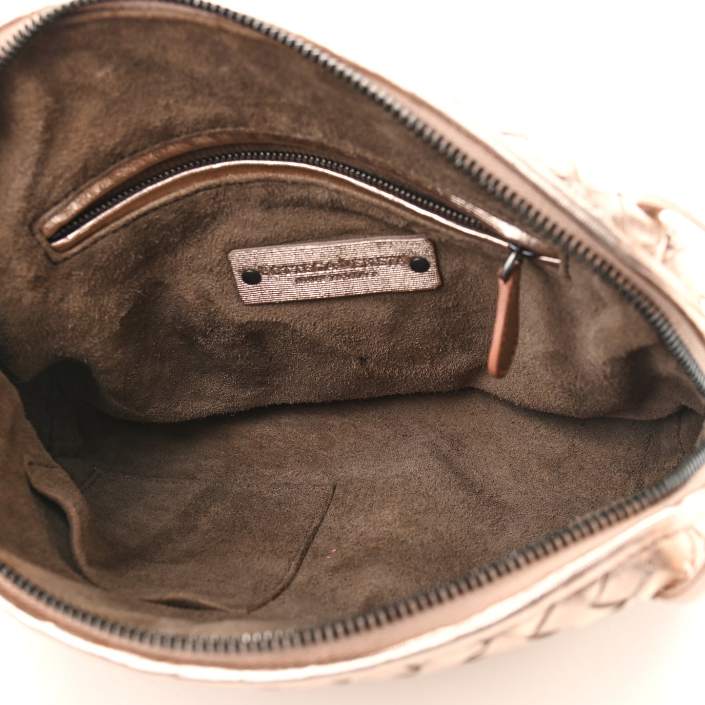Metallic Grosgrain Intrecciato Nodini Crossbody Messenger Copper