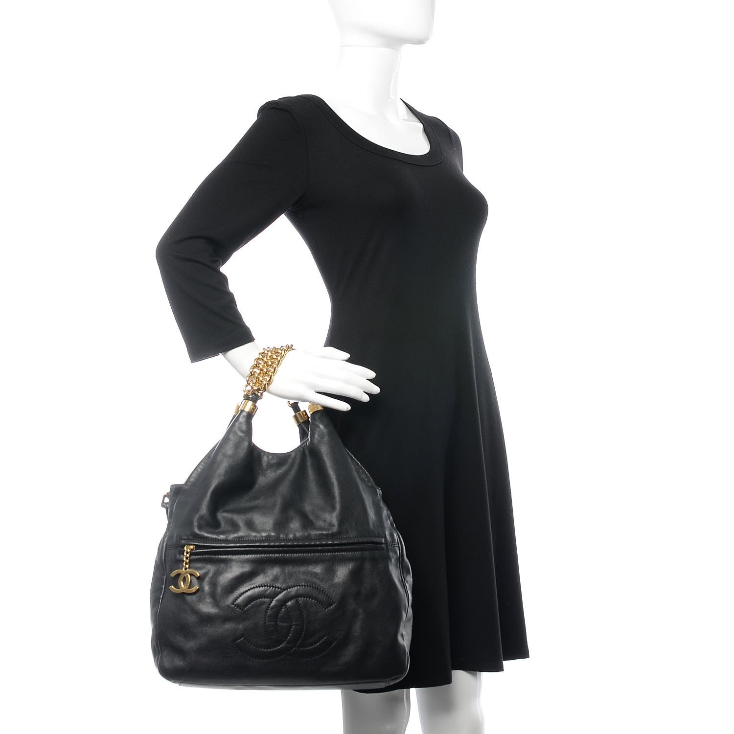 Chanel Calfskin Medium Rodeo Drive Tote Black 2 of 8