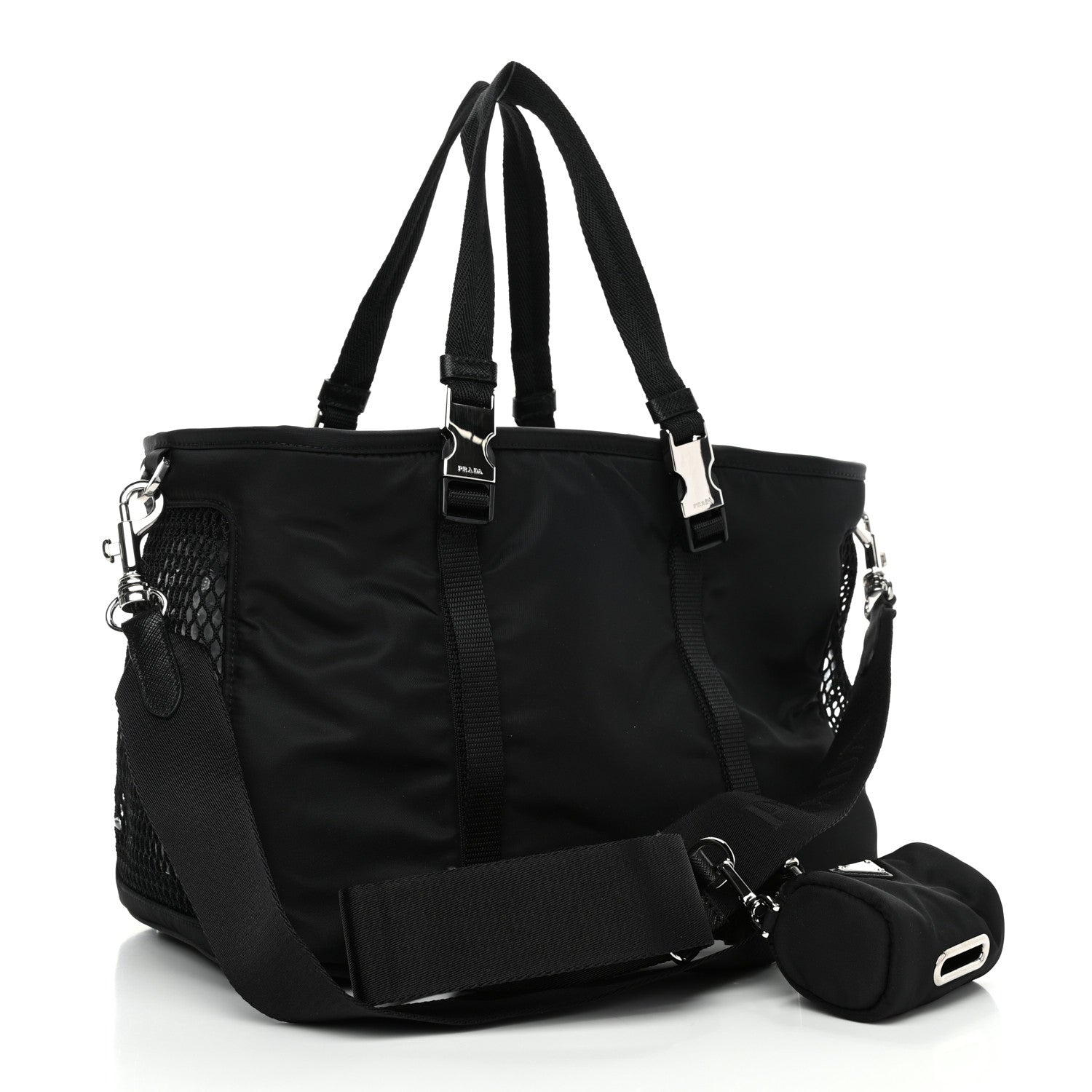 Prada Tessuto Nylon Saffiano Pet Bag Black 3 of 5
