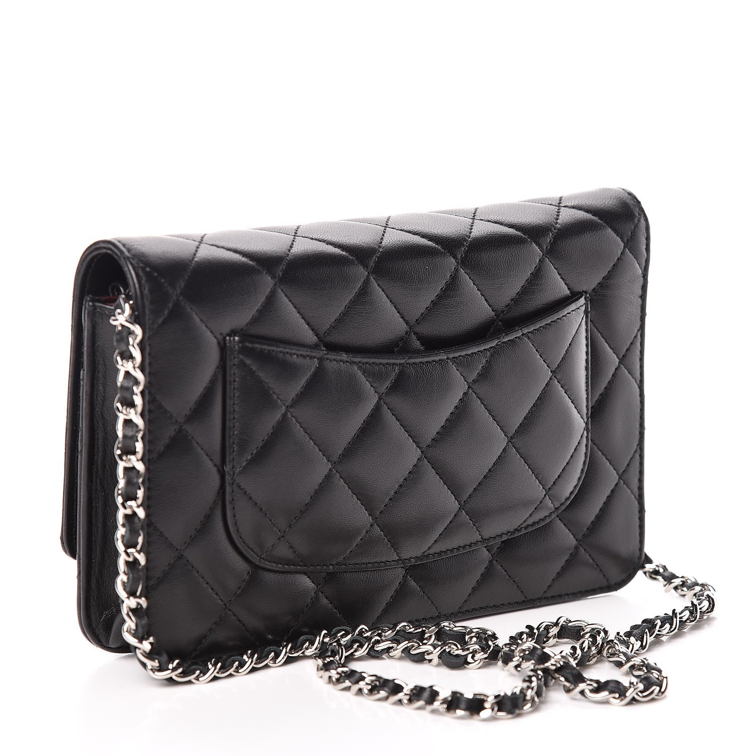 Chanel Lambskin Quilted Wallet On Chain WOC Black 3 of 11