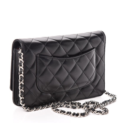 Chanel Lambskin Quilted Wallet On Chain WOC Black 3 of 11