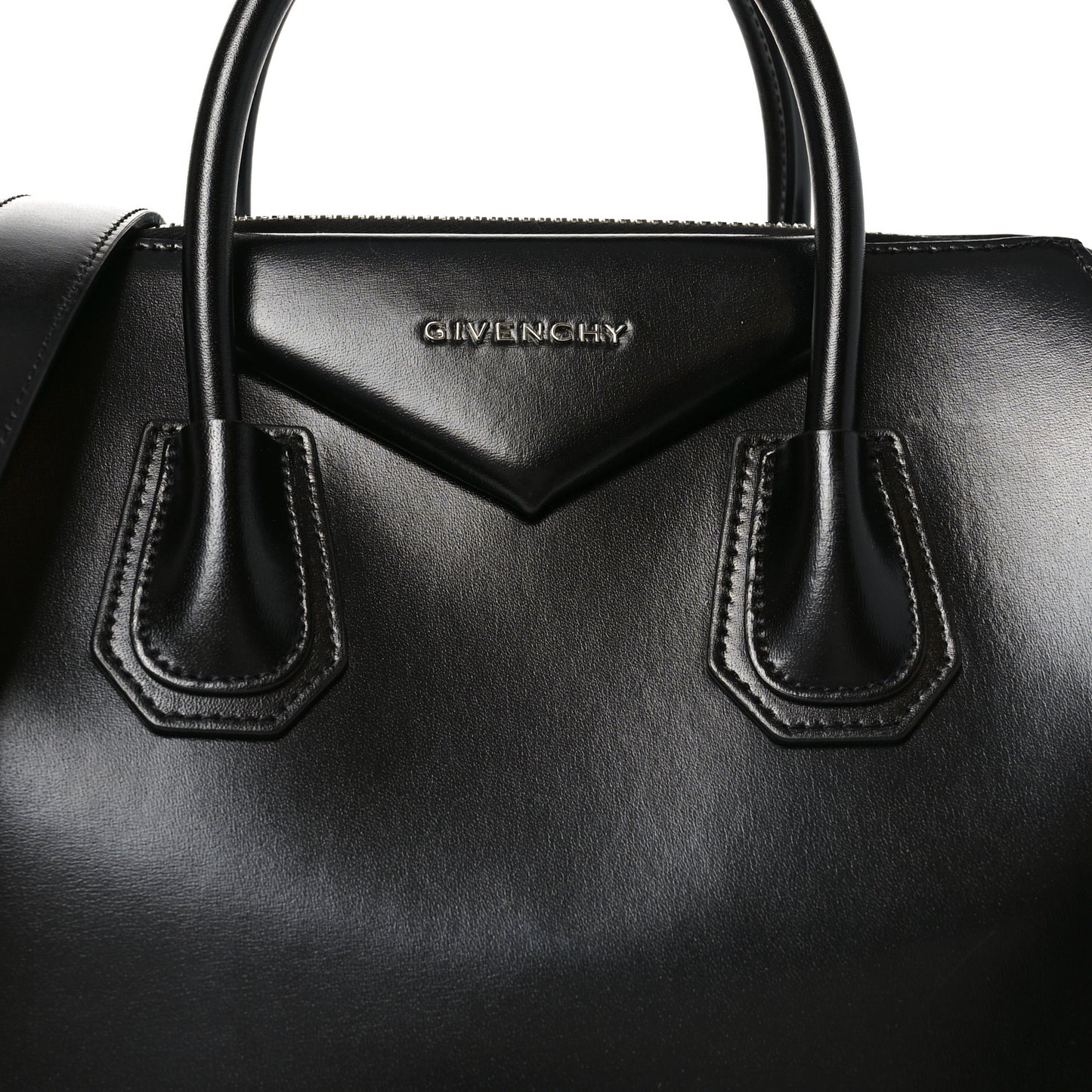 Shiny Lord Calfskin Medium Antigona Black