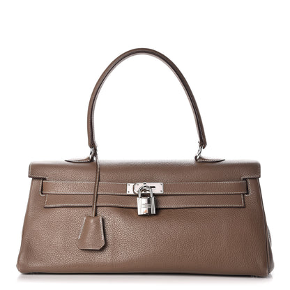 Hermes Taurillon Clemence Shoulder Kelly 40 Etoupe 1 of 38