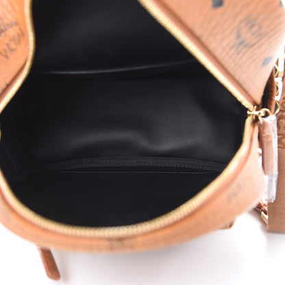 MCM Visetos Side Stud Mini Stark Backpack Cognac 5 of 9