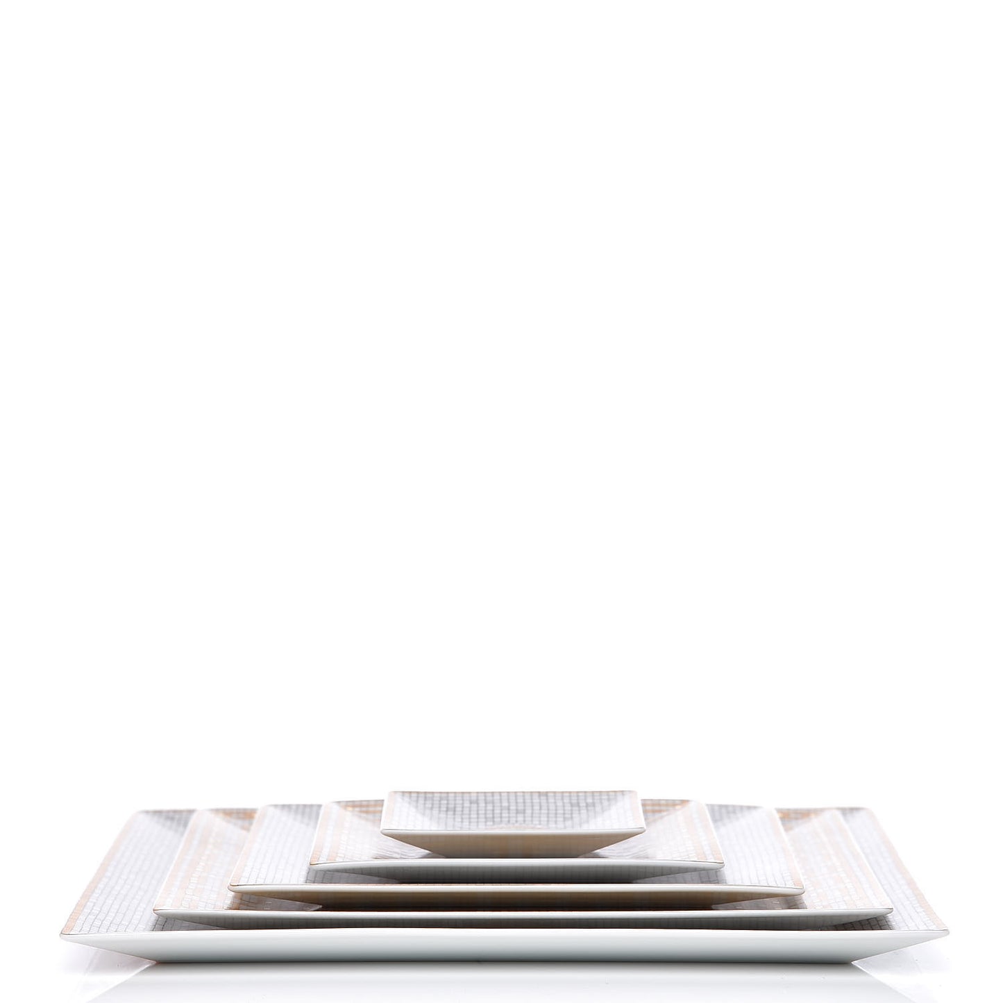 Porcelain Mosaique Au 24 Set of 5 Square Plates Gold