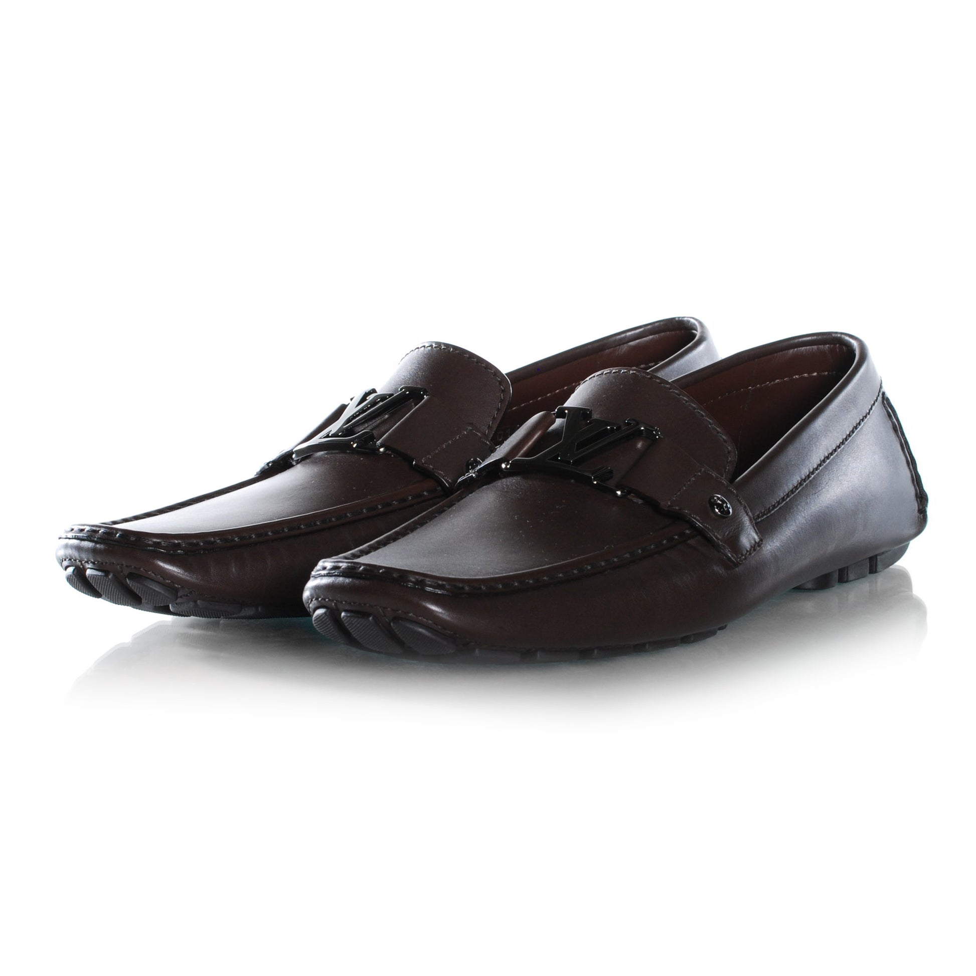 Louis Vuitton Leather Monte Carlo Loafers Cacao Brown 11 2 of 8