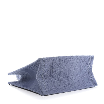 Christian Dior Embroidered Cannage Medium Book Tote Denim Blue 4 of 11