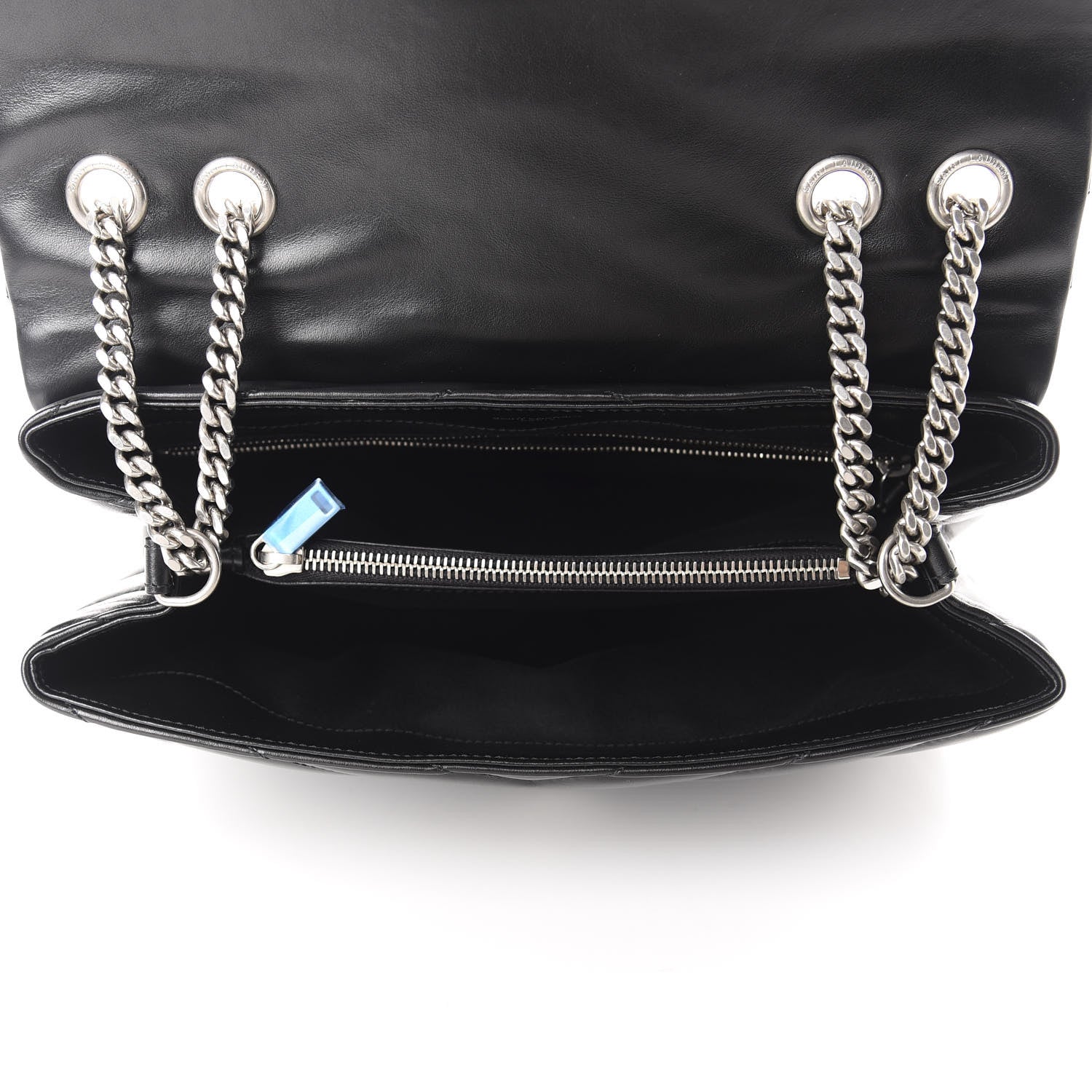 Saint Laurent Calfskin Y Quilted Monogram Medium Loulou Chain Satchel Black 4 of 10