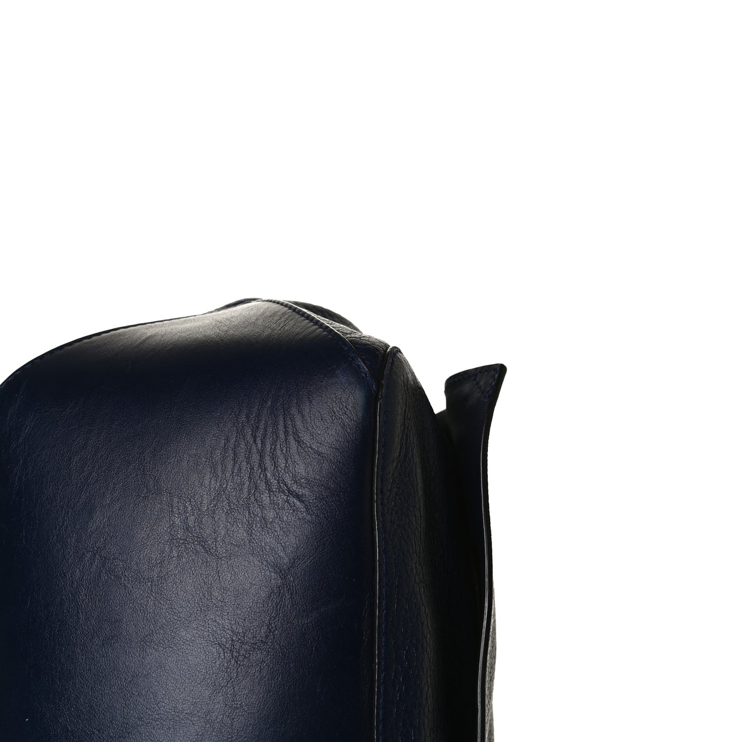 Pebbled Calfskin Double Sided PS Courier Bag Indigo