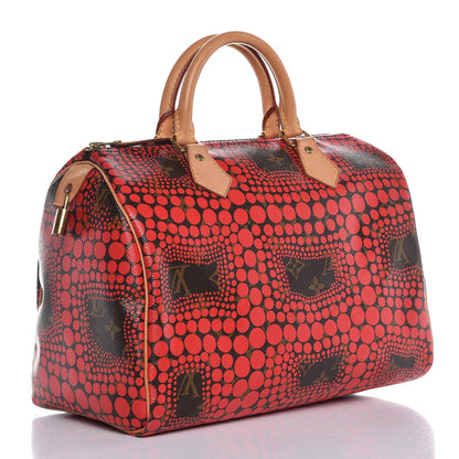 Louis Vuitton Monogram Kusama Town Speedy 30 Red 3 of 7
